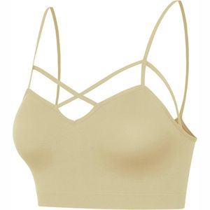 Kandari Sports Supply Active Wear Sujetadores deportivos sin costuras Beautiful Cross Gym Fitness Bras con logotipo frontal de talla grande y transpirable - Product Image 5