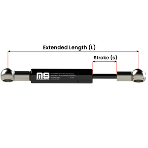 LS08BA-100-285-F1 vérin à gaz en acier certifié ISO 100mm Compression de course 285mm Style de cylindre d'assistance de levage automobile - Product Image 3