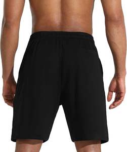 Shorts de détente pour hommes 100% coton Tissu en toile solide Respirant Confortable Ajustement élastique à la taille Vêtements décontractés pour la maison Vêtements de nuit - Product Image 3