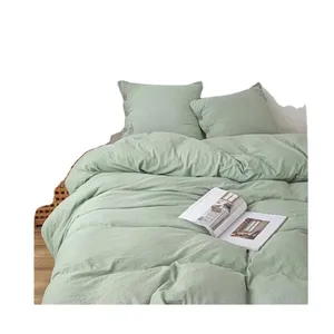 OEM einfarbig gefärbt benutzerdefinierte farbe wechselbettwäsche-satz 2024 Werkslieferant mikrofaser-Bettbezug-satz bedruckte flache Bettwäsche