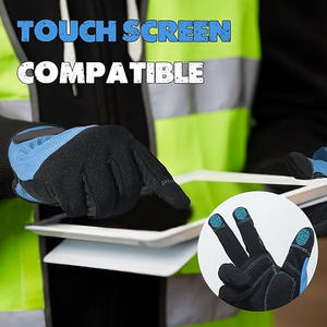 Wholesale Hi Vis Reflective <b>Tape</b> LED Bulb Enhanced Visibility Working Gloves Comfortable Full-Finger Safety Traffic Gloves - Product Image 4