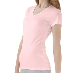 T-shirts décontractés à manches longues en coton uni et à manches longues pour femmes, t-shirts à col en V respirants pour l'hiver et l'automne - Product Image 4