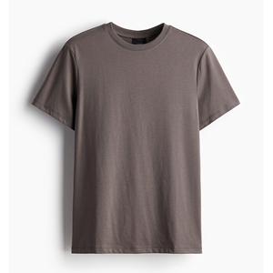 เสื้อยืดลำลองแขนสั้นสำหรับผู้ชายเสื้อ100% สีน้ำตาลเข้มแบบสั่งตัดดีไซน์ล่าสุด - Product Image 1