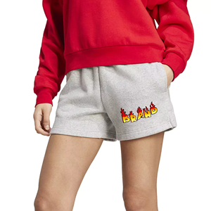 100% Material de algodón ligero de secado rápido Streetwear pantalones cortos de Mujer Pantalones cortos con estampado de logotipo personalizado para mujeres OEM - Product Image 1