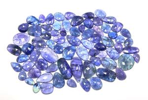 พลอยแทนซาไนท์เจียระไนรูปดอกกุหลาบเจียระไนแบบเจียระไนเพชรเทียม75ชิ้นเครื่องประดับชิ้นธรรมชาติทำอัญมณีหลวม8x6mm-24x11mm 378กะรัต - Product Image 4