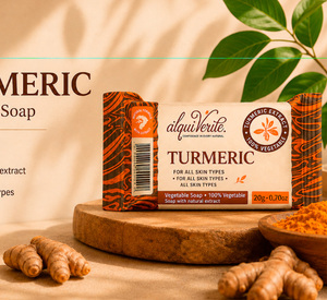 Alquiverde Jabón Natural de Azafrán Ecológico Vegano en Barra Tamaño Regular 90g - Amenidades y Suministros para Huéspedes de Hoteles de Lujo con Logotipo Personalizado - Product Image 4