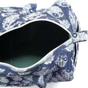 Hot Selling Luxury Eco-Friendly Soft Cotton Hand Block Print Weekender Duffle Bag Stylish <b>Travel</b> Cosmetic <b>Case</b> Zipper Closure - Product Image 5