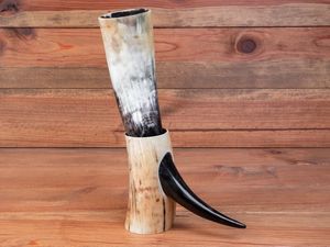 Vaso de cuerno vikingo hecho a mano festivo, capacidad de 200/500ml para Mead Ale, fiestas navideñas, saludos, gran idea de regalo - Product Image 6