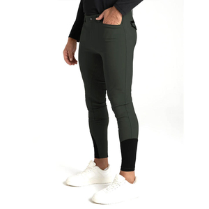 Pantalones de Montar para Hombre, Color Azul Marino, Corte Slim Fit, con Agarre Completo en el Asiento, Cierre de Botones, Cintura Media, Color Sólido, Ropa Ecuestre - Product Image 2