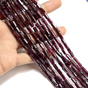 Perles en forme de tube à facettes grenat, perles fantaisie grenat naturel de bonne qualité pour la fabrication de bijoux - Product Image 4