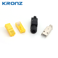 Connecteur de câble KRONZ ProFinet Connecteur 4/8 broches Communication industrielle 22/24/26AWG Fiches de câble réseau Crystal Head RJ45