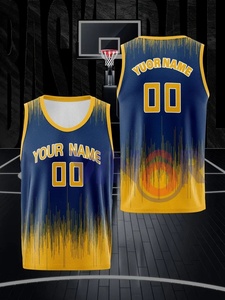 Maillot de basket-ball avec nom personnalisable pour garçons 100% débardeur en maille de sport en polyester légèrement extensible grande taille avec service OEM - Product Image 3