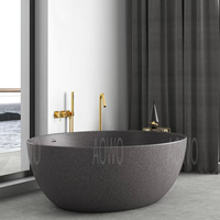 Baignoire en pierre solide mate, baignoire ronde en pierre à motif personnalisé, baignoire en surface solide, baignoire en pierre, baignoire de villa, vente en gros d'usine