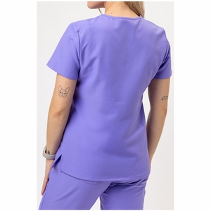 Scrubs uniformes ensembles col montant manches courtes Polyester rayonne Spandex à la mode femmes hôpital Scrubs - Product Image 3
