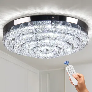 17.7英寸大型发光二极管吊灯入口卧室客厅厨房水晶吊灯现代嵌入式天花板灯具