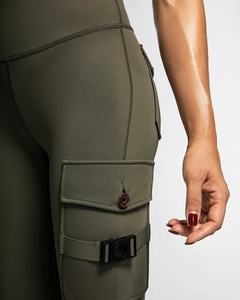 Mallas transpirables de cintura alta para mujer, mallas de yoga sin costuras, pantalones deportivos personalizados con patrón sólido - Product Image 5