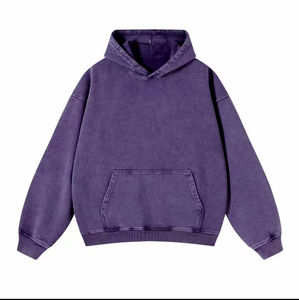 Pull à capuche surdimensionné personnalisé en tissu éponge 100 % coton, 420 g/m², effet vieilli délavé à l'acide, col rond, fourniture ODM - Product Image 3