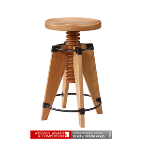 Taburete de Bar Moderno Burgu de Madera, Altura Ajustable, Asiento de Madera Maciza, Patas de Metal, Opciones de Color para el Hogar y la Oficina - Product Image 5