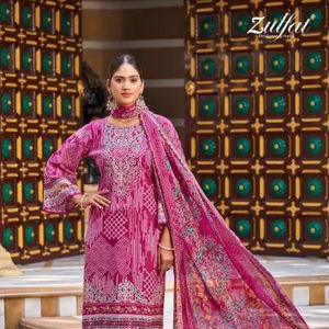 Zulfat Meher Cotton <b>Printed</b> <b>Material</b> for Indian & Pakistani Fancy Salwar Kameez Dress - Product Image 1