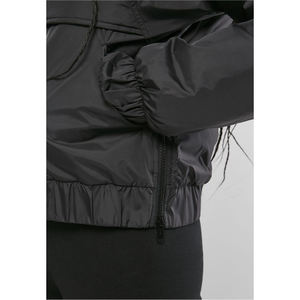 Veste à capuche en polaire et nylon noire pour femmes, demi-zip, pull à manches longues, vêtement d'extérieur chaud, décontracté, sportif, confortable, pour l'hiver et l'automne - Product Image 3