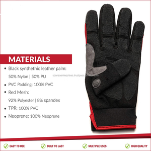 Gants d'impact de champ pétrolifère robustes durables anti-dérapants anti-vibration anti-coupure anti-impact lisse bracelet réglable 10 pouces - Product Image 3