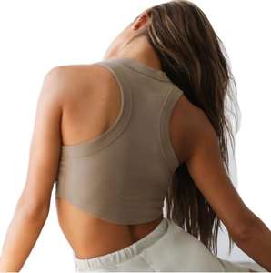 O Neck <b>Womens</b> Sleeveless Yoga Workout Racerback <b>tank</b> <b>Top</b> White <b>tank</b> Crop <b>Top</b> <b>Womens</b> - Product Image 3