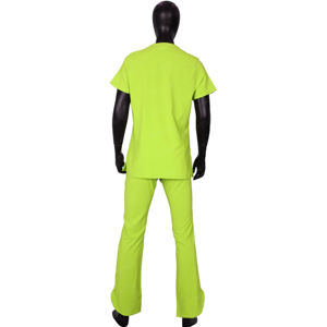 Barato poliéster cuello en V Split logotipo personalizado uniformes de hospital uniformes médicos trajes enfermera Scrub uniforme conjunto - Product Image 3