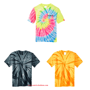 เสื้อยืดผ้าบาติกแขนสั้นสำหรับผู้ชายโลโก้แบบลำลองของผู้ชายเสื้อถักลายสาดสีย้อมสำหรับผู้ชายขนาดพิเศษกำหนดเองโลโก้2025 - Product Image 2