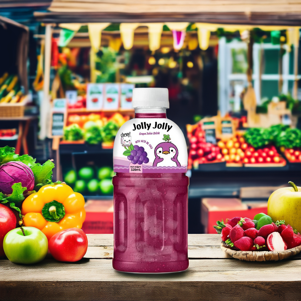 JOLLY 320 мл смешанных ароматизаторов фруктово-овощного сока с Nata De Coco 24 бутылки OEM ODM Private Label