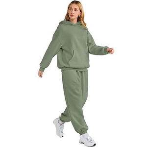 Nuevo estilo, chándal sólido con capucha para mujer, forro polar de ajuste Regular, secado rápido, transpirable, 100% algodón, gimnasio, ropa de Fitness, fábrica - Product Image 5