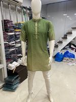Pyjama Kurta traditionnel en coton épais pour hommes, 3 tonnes, travail numérique, fournisseur indien cousu pour les occasions spéciales de mariage