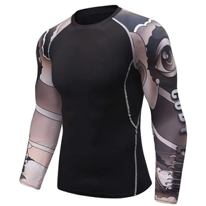 Rashguard Personalizado con Estampado Digital para MMA y BJJ, Manga Larga, Spandex/Poliéster, Transpirable, de Secado Rápido, Servicio OEM para Hombre - Product Image 5