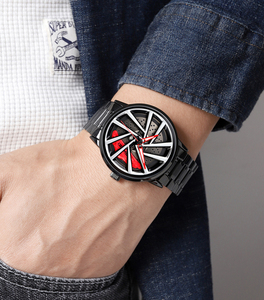 Montres Skmei à rotation de roue de voiture <span class=keywords><strong>Montre</strong></span>-bracelet à quartz d'extérieur en acier inoxydable pour hommes à la mode - Product Image 6