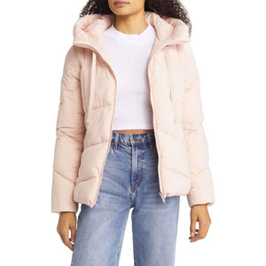 Top Quality Light <b>Pink</b> Color Women Puffer Jacket Casual Design Breathable <b>Fabric</b> Warm Zipper Closure Winter Jacket for Outdoor - Product Image 1