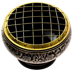 กระถางธูปทองเหลืองเคลือบผงสีดำปรับได้ - Product Image 3