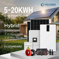 Système solaire hors réseau monocristallin en silicium 20 kW avec batterie LiFePO4 pour ferme, village rural, zone isolée, système autonome