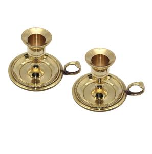 ที่วางเทียนไขทองเหลืองทรงเรียวสำหรับเทียนมาตรฐานทำจากโลหะ - Product Image 1