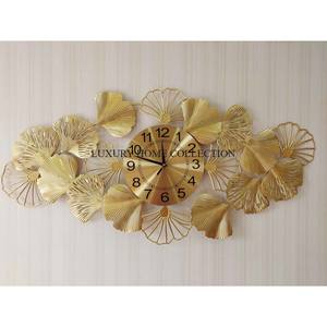 Horloge murale en métal élégante et moderne de haute qualité Conceptions sans cadre avec mouvement à quartz silencieux Environnements paisibles Motif-Plante - Product Image 2