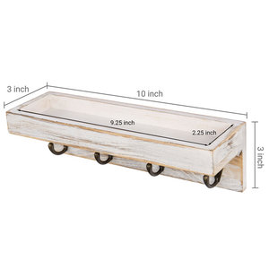 Elegant Wooden Key Holder Wall Mounted <b>Shelf</b> 5 <b>Hooks</b> Multifunctional for Household Storage Entryway Organizer Modern Wall Decor - Product Image 5