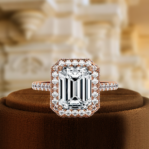 Anillo de compromiso con diamante cultivado en laboratorio de 1 quilate, anillo de boda con corte esmeralda y pavé, certificado IGI, oro blanco de 14k, el mejor regalo para ella en su día especial. - Product Image 2