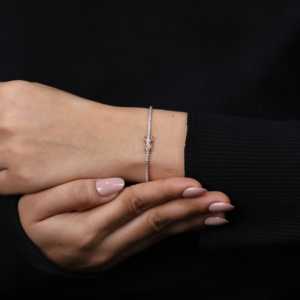 Brazalete de Tenis Minimalista con Diamantes Redondos de Laboratorio, Accesorio de Moda - Product Image 5