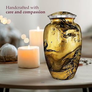 Handmade <b>Large</b> Adult Size Mosaic Aluminium Glass Cremation <b>Urn</b> Individual Tiles Applied Burial Unique Funerals Supply - Product Image 5