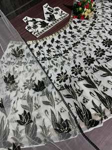 DESIGNER BOLLYWOOD WEAR HEAVY SOFT NET CHINE SEQUNCE WORK LEHENGAS AVEC HEAVY NET DUPATTA - Product Image 6