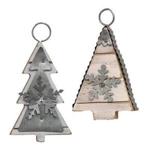 Decorative Galvanized Christmas <b>Hanging</b> <b>Ornament</b> For Rustic Home Holiday Decoration With Farmhouse Inspired Look - Product Image 4