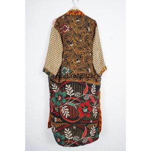 Robe Kimono Vintage en Soie pour Femme, Style Bohème Imprimé Patchwork, Tenue de Plage Respirante Taille Unique Longueur Intégrale Style Japonais à Boutons sur le Devant - Product Image 5