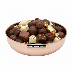 Tazón de Chocolate Martillado Dorado de la Mejor Calidad, Tazón Decorativo de Metal para Servir Postres, para Bodas y Fiestas - Product Image 3