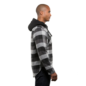 Chaqueta de franela para hombre con estampado de logotipo personalizado de alta calidad y mangas completas, chaqueta de franela transpirable con servicio OEM - Product Image 4