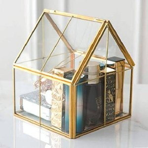 Caja de Exhibición de Joyería de Metal y Vidrio Transparente de Estilo Vintage, Caja Organizadora de Almacenamiento Transparente Decorativa en Oferta - Product Image 5