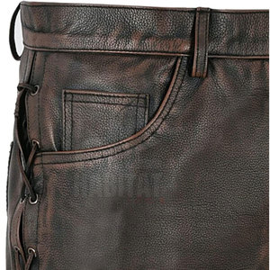 Pantalon en cuir classique pour homme, cuir de haute qualité, durable, doux, coupe confortable pour un usage quotidien - Product Image 6