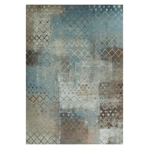<b>RUGS</b> DEPOT LXDP-0176 Wholesale <b>Charcoal</b> <b>Grey</b> Modern Vintage Digital Printed Machine Washable Chenille Area <b>Rug</b> Non Slip - Product Image 1